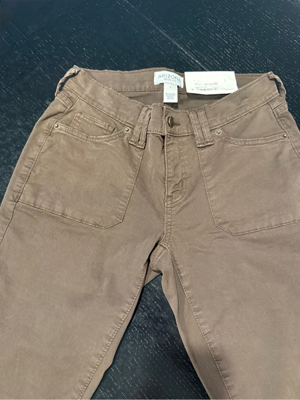 Arizona Jean Company Women's Wide Leg Jeans - Brown